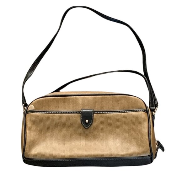 VTG Liz Claiborne Small Handbag Crossbody Purse Herringbone Vegan Polyvinyl 187D - Picture 1 of 9